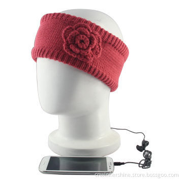 Red audio headband with sweat-proof l and warm knitted material